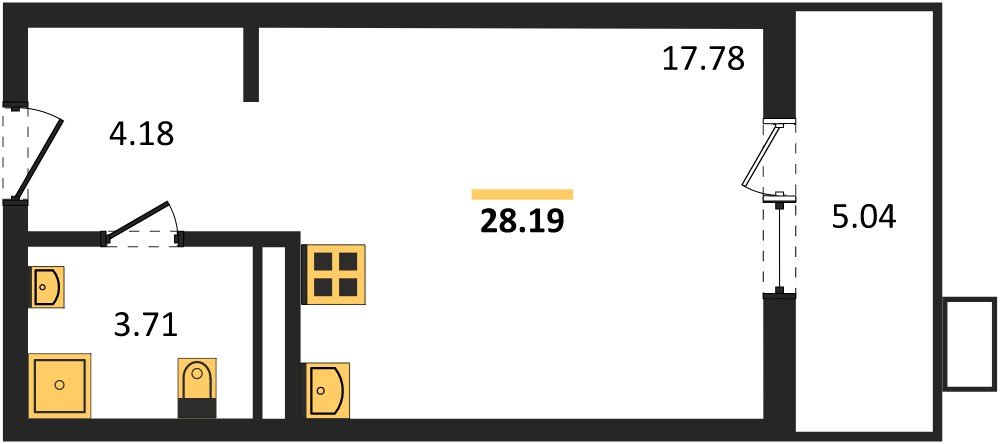 Фото №1: Студия 28 м² - Северская, мкр. ЖК Цветной Бульвар