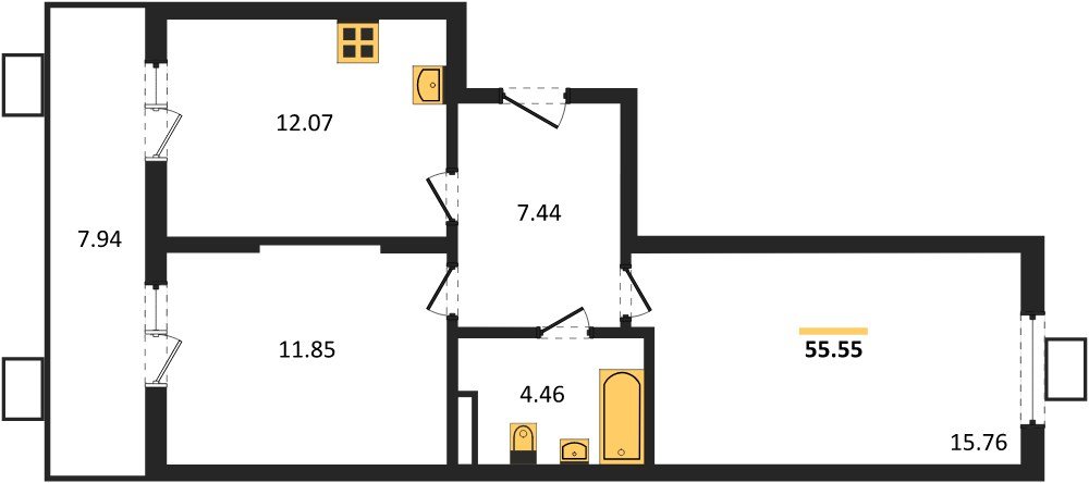 Фото №1: 2-комнатная квартира 55 м² - Северская, мкр. ЖК Цветной Бульвар