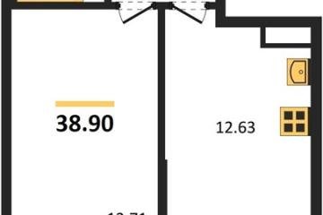 Фото №1: 1-комнатная квартира 38 м² - Северская, мкр. ЖК Цветной Бульвар, 