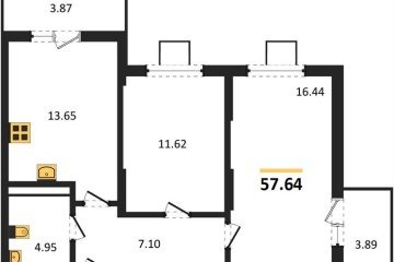 Фото №1: 2-комнатная квартира 57 м² - Северская, мкр. ЖК Цветной Бульвар, 