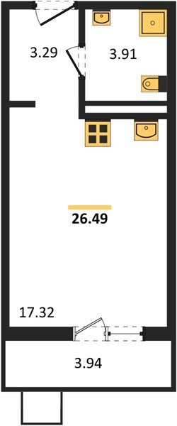 Фото №1: Студия 26 м² - Северская, мкр. ЖК Цветной Бульвар