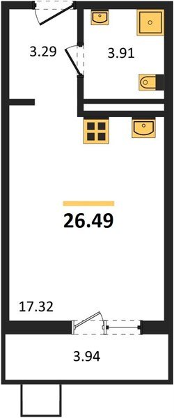 Фото №1: Студия 26 м² - Северская, мкр. ЖК Цветной Бульвар