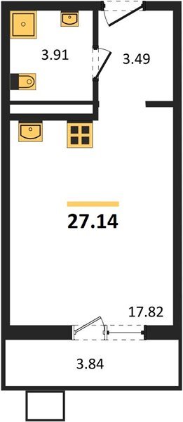 Фото №1: Студия 27 м² - Северская, мкр. ЖК Цветной Бульвар