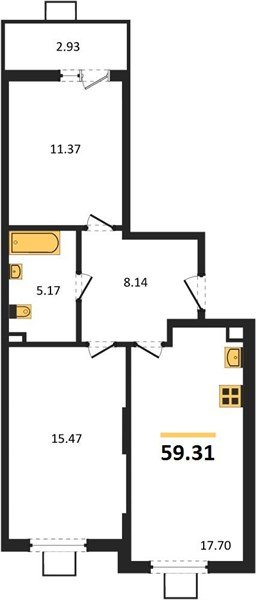 Фото №1: 2-комнатная квартира 59 м² - Северская, мкр. ЖК Цветной Бульвар