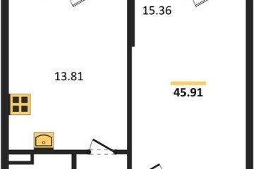 Фото №1: 1-комнатная квартира 45 м² - Северская, мкр. ЖК Цветной Бульвар, 