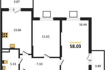 Фото №1: 2-комнатная квартира 58 м² - Северская, мкр. ЖК Цветной Бульвар, 