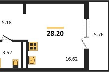 Фото №1: Студия 28 м² - Северская, мкр. ЖК Цветной Бульвар, 