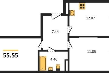 Фото №1: 2-комнатная квартира 55 м² - Северская, мкр. ЖК Цветной Бульвар, 