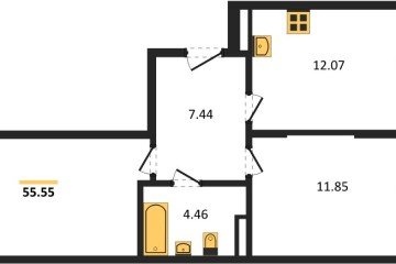 Фото №1: 2-комнатная квартира 55 м² - Северская, мкр. ЖК Цветной Бульвар, 