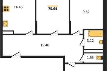 Фото №1: 3-комнатная квартира 75 м² - Северская, мкр. ЖК Цветной Бульвар, 