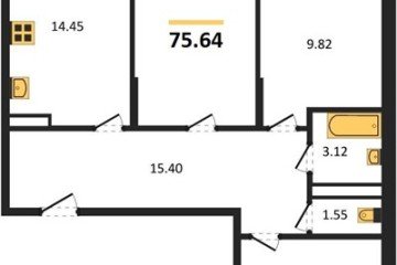 Фото №1: 3-комнатная квартира 75 м² - Северская, мкр. ЖК Цветной Бульвар, 