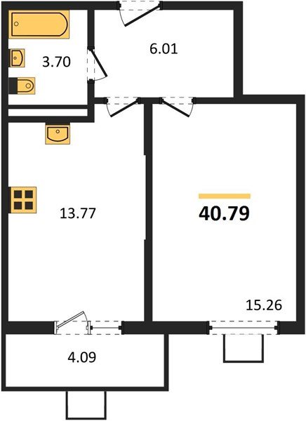 Фото №1: 1-комнатная квартира 40 м² - Северская, мкр. ЖК Цветной Бульвар