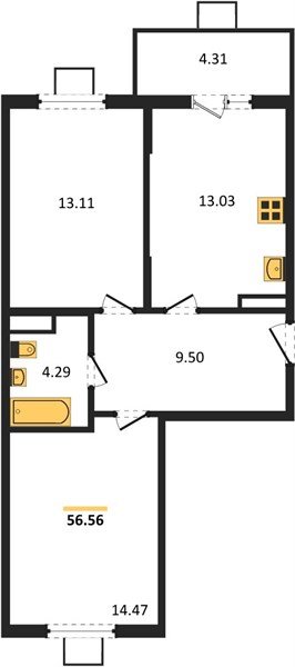 Фото №1: 2-комнатная квартира 56 м² - Северская, мкр. ЖК Цветной Бульвар