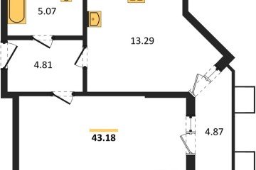 Фото №1: 1-комнатная квартира 43 м² - Северская, мкр. ЖК Цветной Бульвар, 