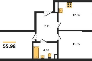 Фото №1: 2-комнатная квартира 55 м² - Северская, мкр. ЖК Цветной Бульвар, 