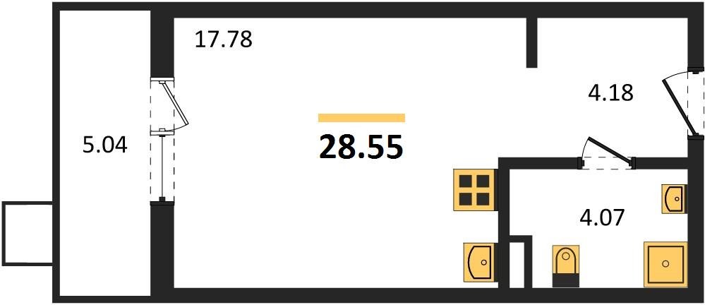 Фото №1: Студия 28 м² - Северская, мкр. ЖК Цветной Бульвар