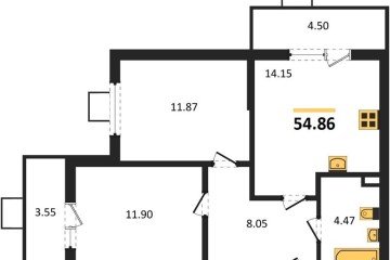 Фото №1: 2-комнатная квартира 54 м² - Северская, мкр. ЖК Цветной Бульвар, 
