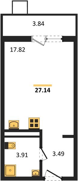Фото №1: Студия 27 м² - Северская, мкр. ЖК Цветной Бульвар