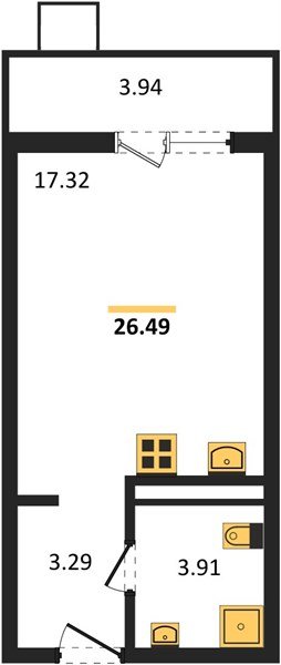 Фото №1: Студия 26 м² - Северская, мкр. ЖК Цветной Бульвар