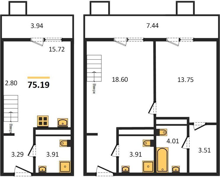 Фото №1: 2-комнатная квартира 75 м² - Северская, мкр. ЖК Цветной Бульвар