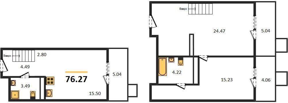 Фото №1: 2-комнатная квартира 76 м² - Северская, мкр. ЖК Цветной Бульвар