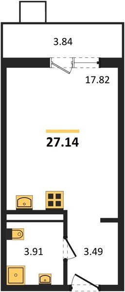 Фото №1: Студия 27 м² - Северская, мкр. ЖК Цветной Бульвар