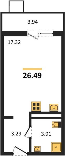 Фото №1: Студия 26 м² - Северская, мкр. ЖК Цветной Бульвар