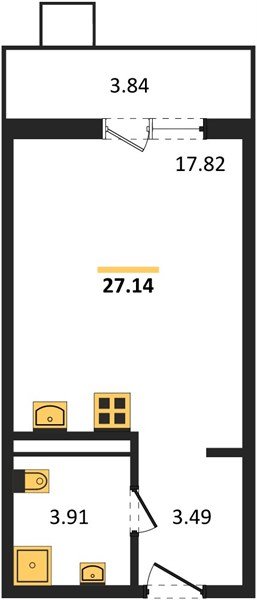 Фото №1: Студия 27 м² - Северская, мкр. ЖК Цветной Бульвар