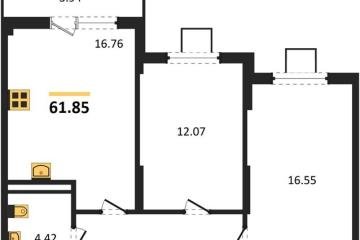 Фото №1: 2-комнатная квартира <span class="whitespace-nowrap">61 м²</span>, <span class="whitespace-nowrap">4/8 эт.</span> - Северская, мкр. ЖК Цветной Бульвар,