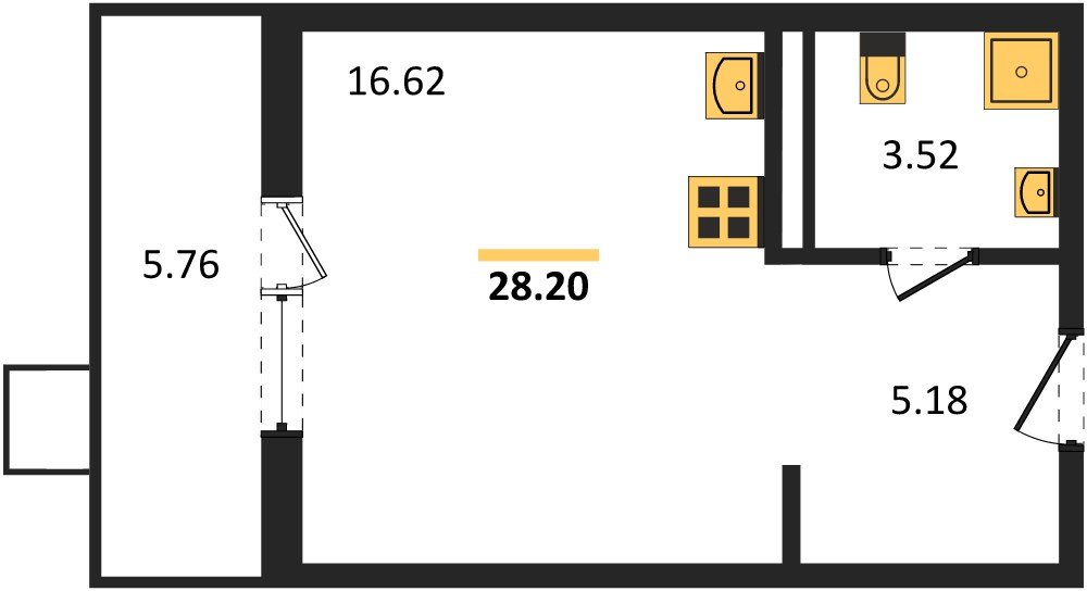 Фото №1: Студия 28 м² - Северская, мкр. ЖК Цветной Бульвар