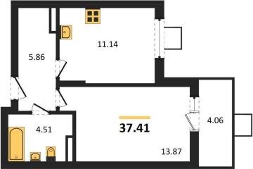 Фото №1: 1-комнатная квартира 37 м² - Северская, мкр. ЖК Цветной Бульвар, 