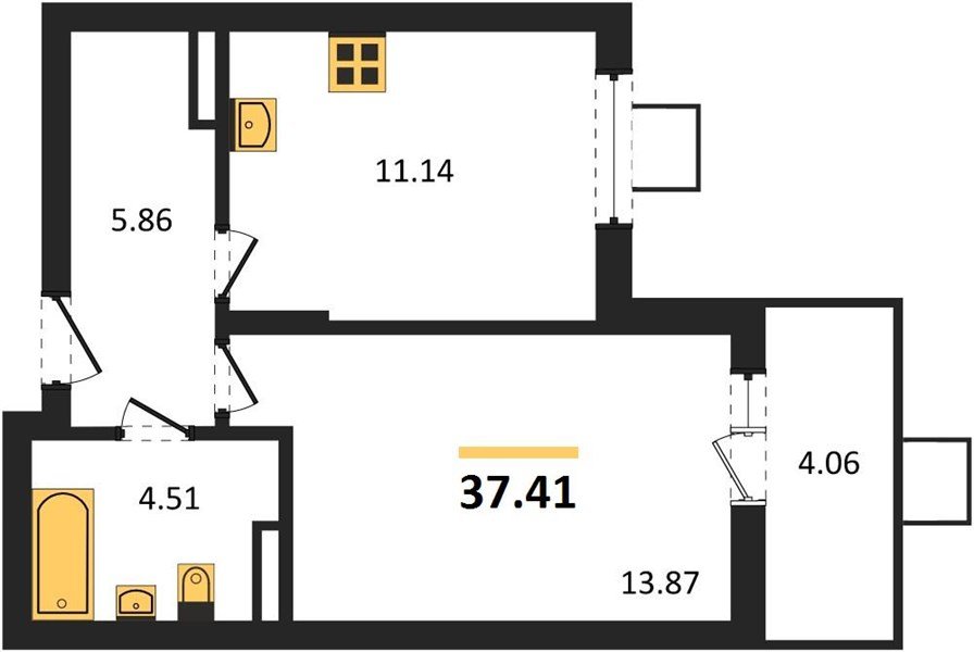 Фото №1: 1-комнатная квартира 37 м² - Северская, мкр. ЖК Цветной Бульвар