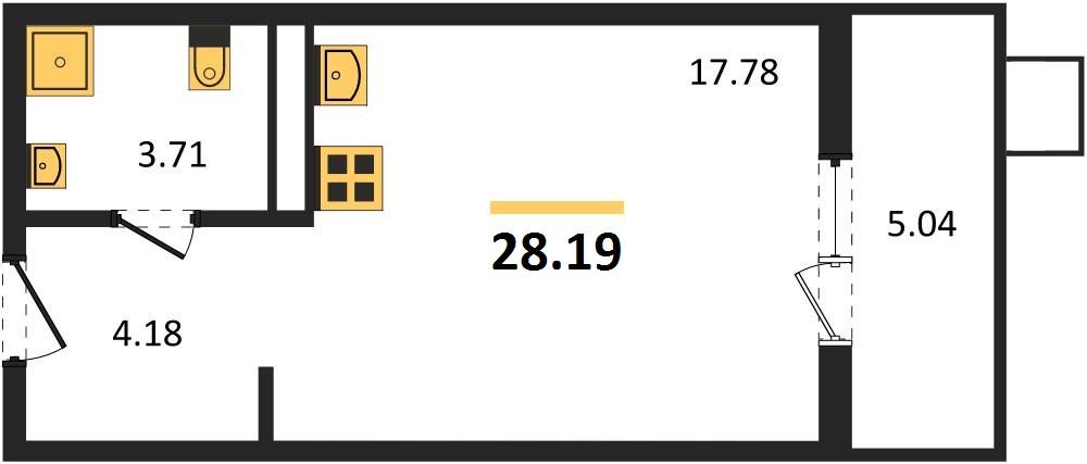 Фото №1: Студия 28 м² - Северская, мкр. ЖК Цветной Бульвар