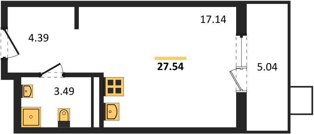 Фото №1: Студия 27 м² - Северская, мкр. ЖК Цветной Бульвар