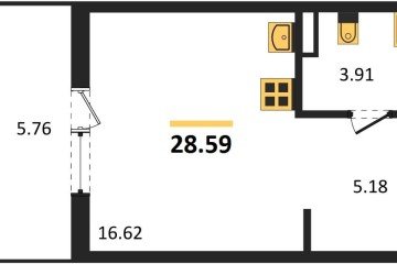 Фото №1: Студия 28 м² - Северская, мкр. ЖК Цветной Бульвар, 