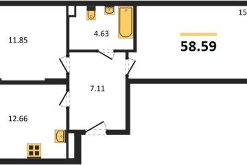 Фото №1: 2-комнатная квартира 58 м² - Северская, мкр. ЖК Цветной Бульвар, 