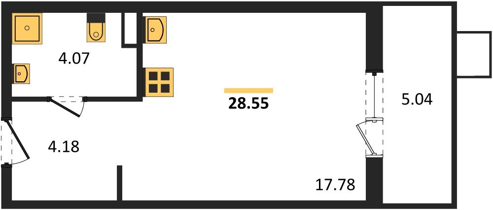 Фото №1: Студия 28 м² - Северская, мкр. ЖК Цветной Бульвар