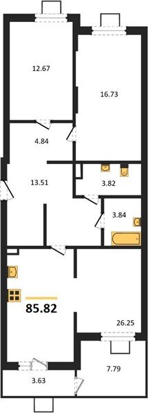 Фото №1: 2-комнатная квартира 85 м² - Северская, мкр. ЖК Цветной Бульвар
