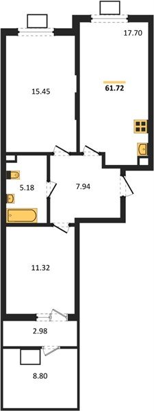 Фото №1: 2-комнатная квартира 61 м² - Северская, мкр. ЖК Цветной Бульвар