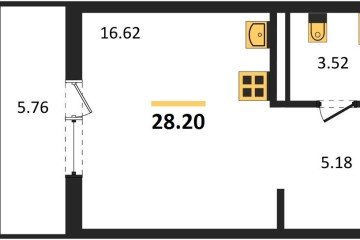 Фото №1: Студия 28 м² - Северская, мкр. ЖК Цветной Бульвар, 