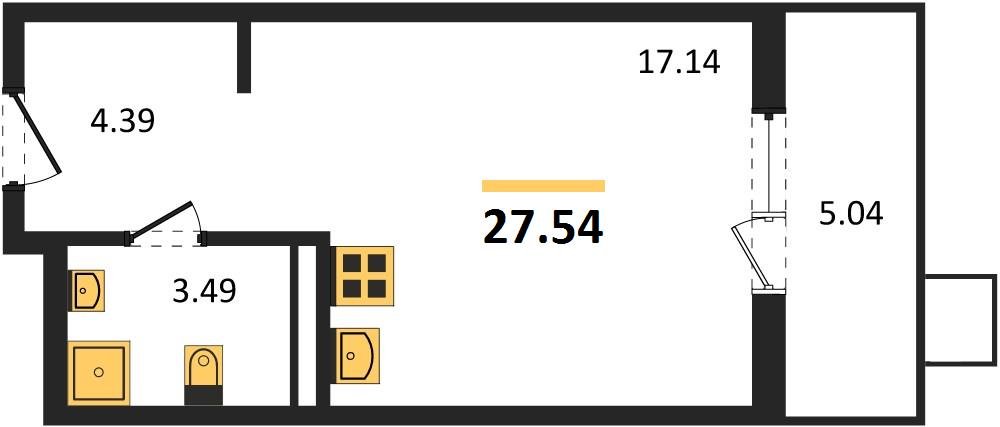 Фото №1: Студия 27 м² - Северская, мкр. ЖК Цветной Бульвар