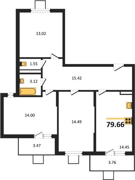 Фото №1: 3-комнатная квартира 79 м² - Северская, мкр. ЖК Цветной Бульвар