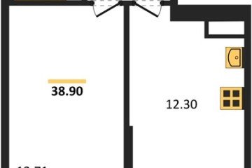 Фото №1: 1-комнатная квартира 38 м² - Северская, мкр. ЖК Цветной Бульвар, 
