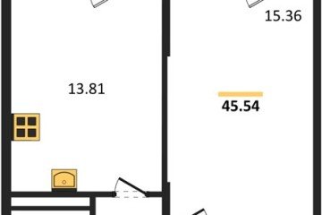 Фото №1: 1-комнатная квартира 45 м² - Северская, мкр. ЖК Цветной Бульвар, 