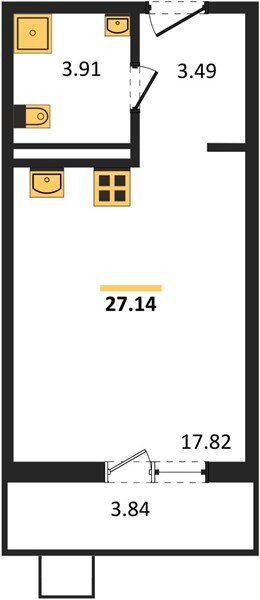 Фото №1: Студия 27 м² - Северская, мкр. ЖК Цветной Бульвар