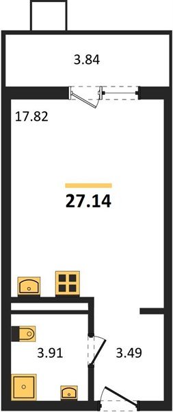 Фото №1: Студия 27 м² - Северская, мкр. ЖК Цветной Бульвар