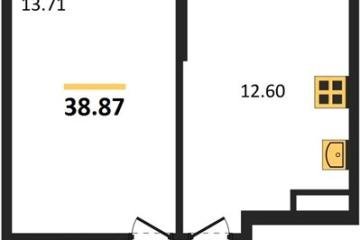 Фото №1: 1-комнатная квартира 38 м² - Северская, мкр. ЖК Цветной Бульвар, 