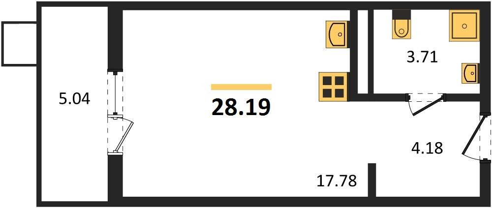 Фото №1: Студия 28 м² - Северская, мкр. ЖК Цветной Бульвар
