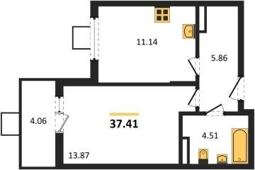 Фото №1: 1-комнатная квартира 37 м² - Северская, мкр. ЖК Цветной Бульвар, 