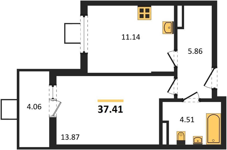 Фото №1: 1-комнатная квартира 37 м² - Северская, мкр. ЖК Цветной Бульвар